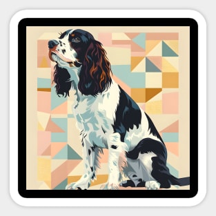 Retro English Toy Spaniel: Pastel Pup Revival Sticker